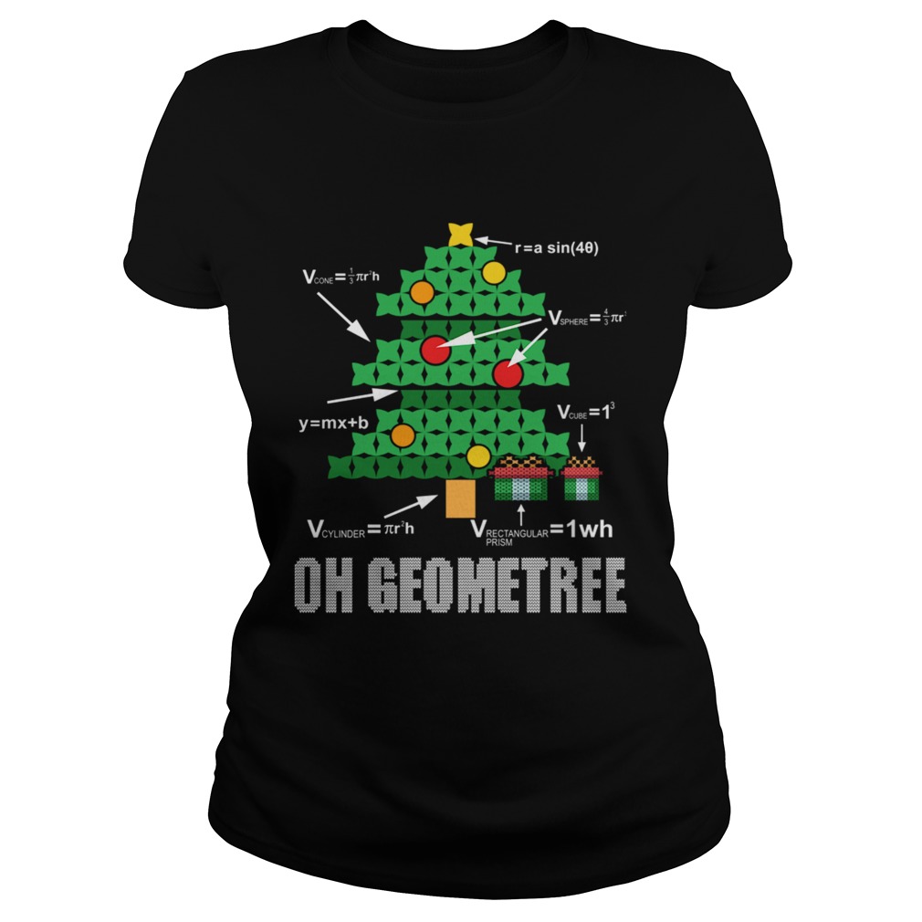 Funny Math Geometry Christmas Tree Geometree Teacher Classic Ladies