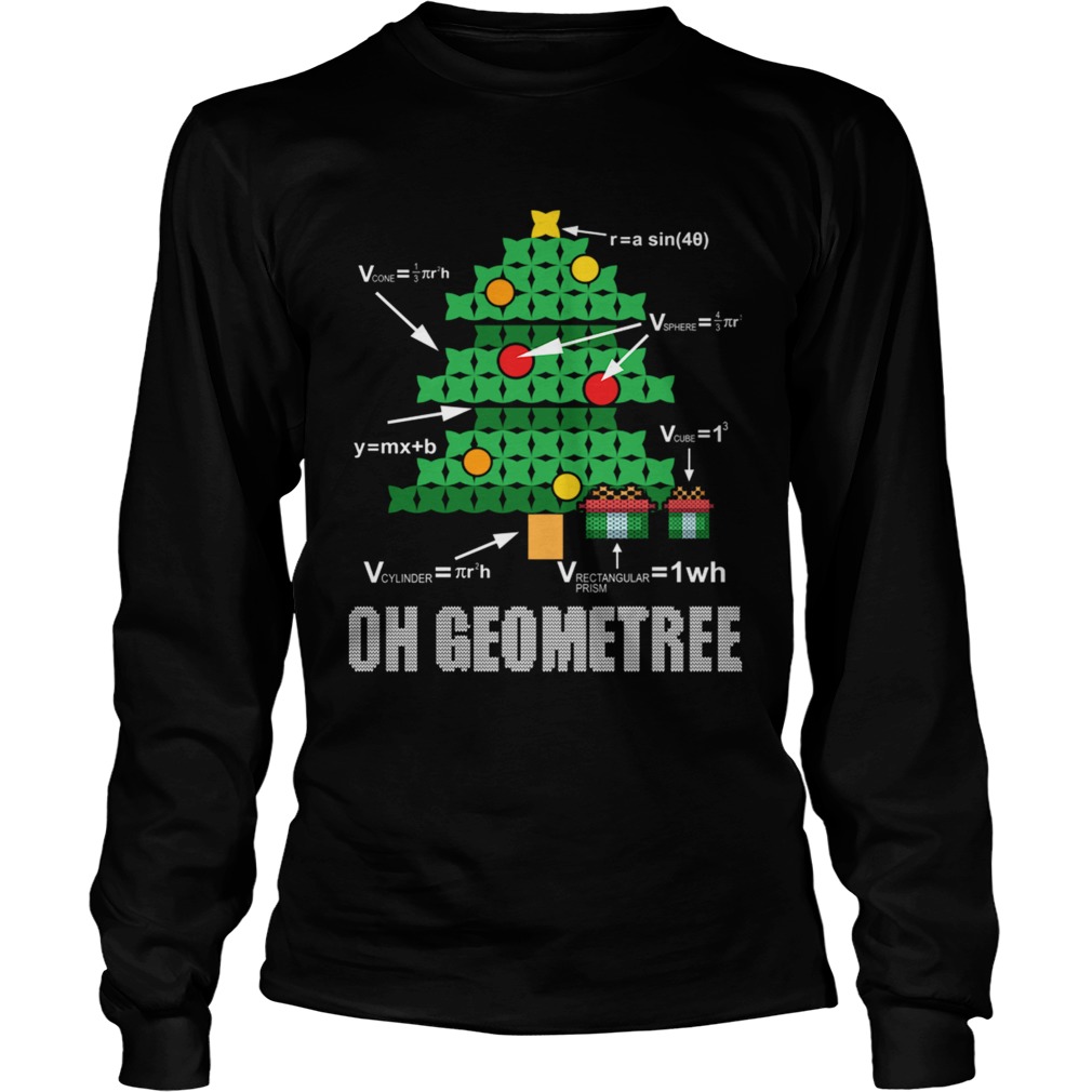 Funny Math Geometry Christmas Tree Geometree Teacher LongSleeve