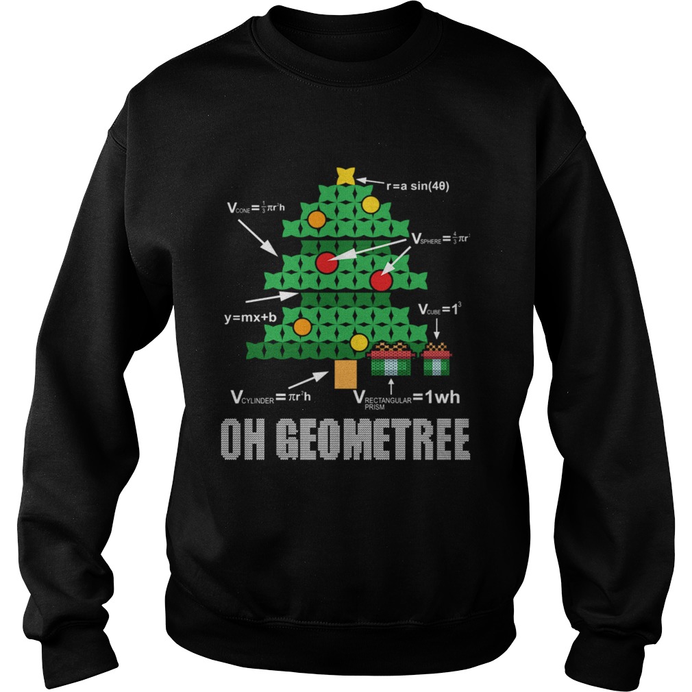 Funny Math Geometry Christmas Tree Geometree Teacher Sweatshirt