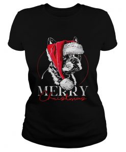 Funny Santa Boston Terrier Merry Christmas dog mom gift  Classic Ladies