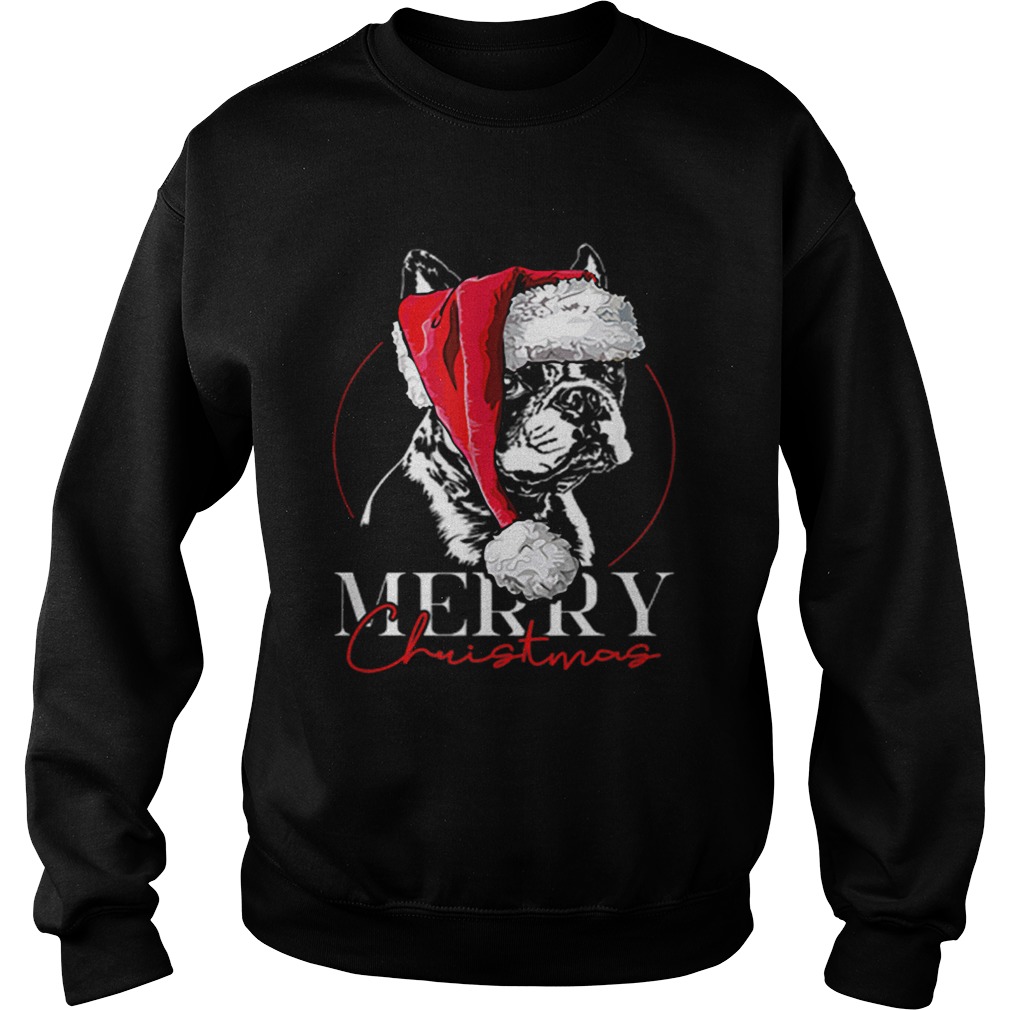 Funny Santa Boston Terrier Merry Christmas dog mom gift Sweatshirt