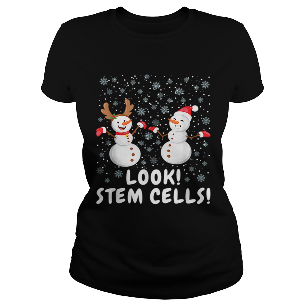 Funny Stem Cell Snowman Christmas Science Tee Classic Ladies