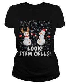 Funny Stem Cell Snowman Christmas Science Tee  Classic Ladies