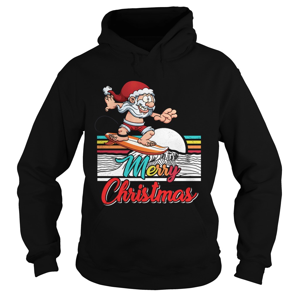 Funny Surfing Santa Claus Hawaiian Christmas Women Men Gift Hoodie