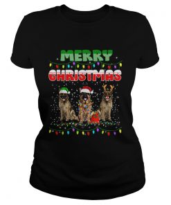 German Shepherd Christmas Light Merry Christmas  Classic Ladies