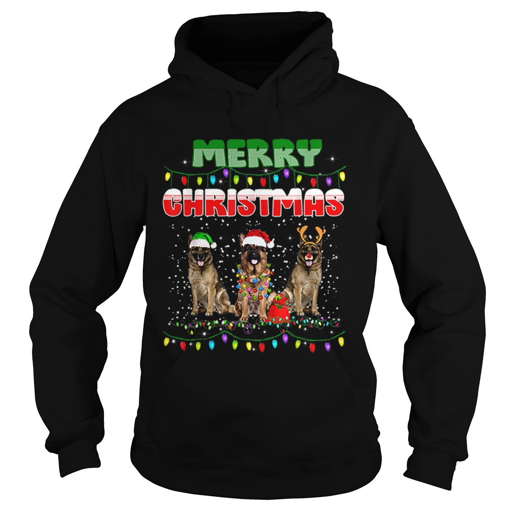 German Shepherd Christmas Light Merry Christmas Hoodie