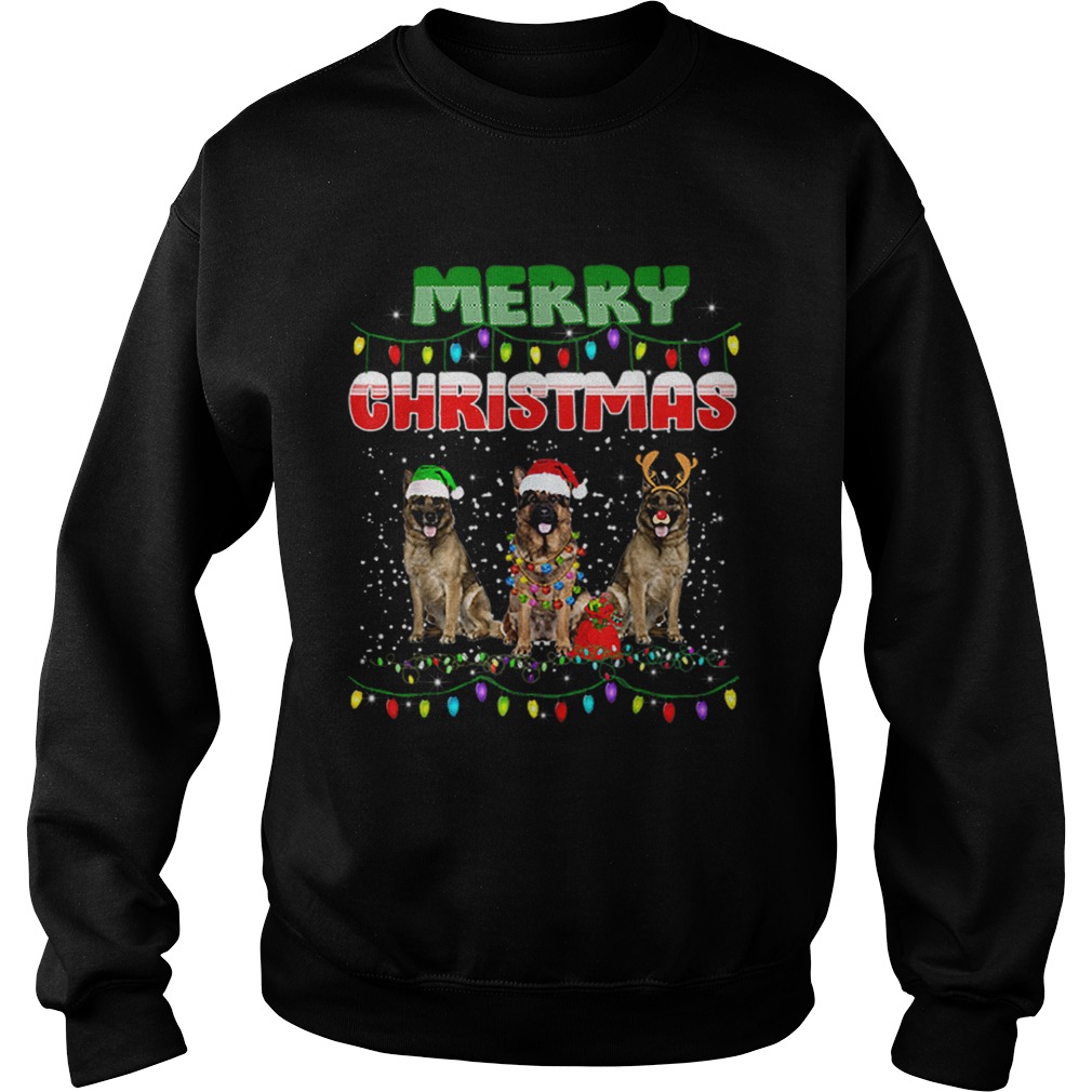 German Shepherd Christmas Light Merry Christmas Sweatshirt