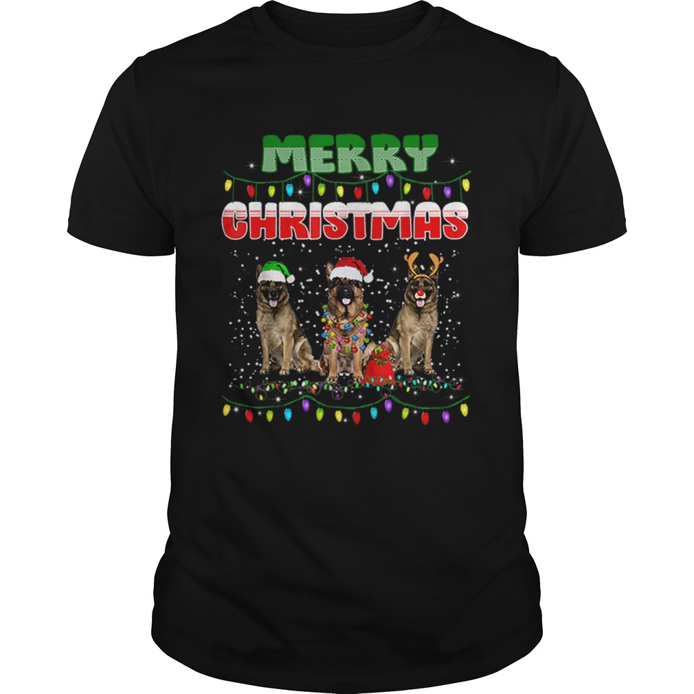 German Shepherd Christmas Light Merry Christmas shirt