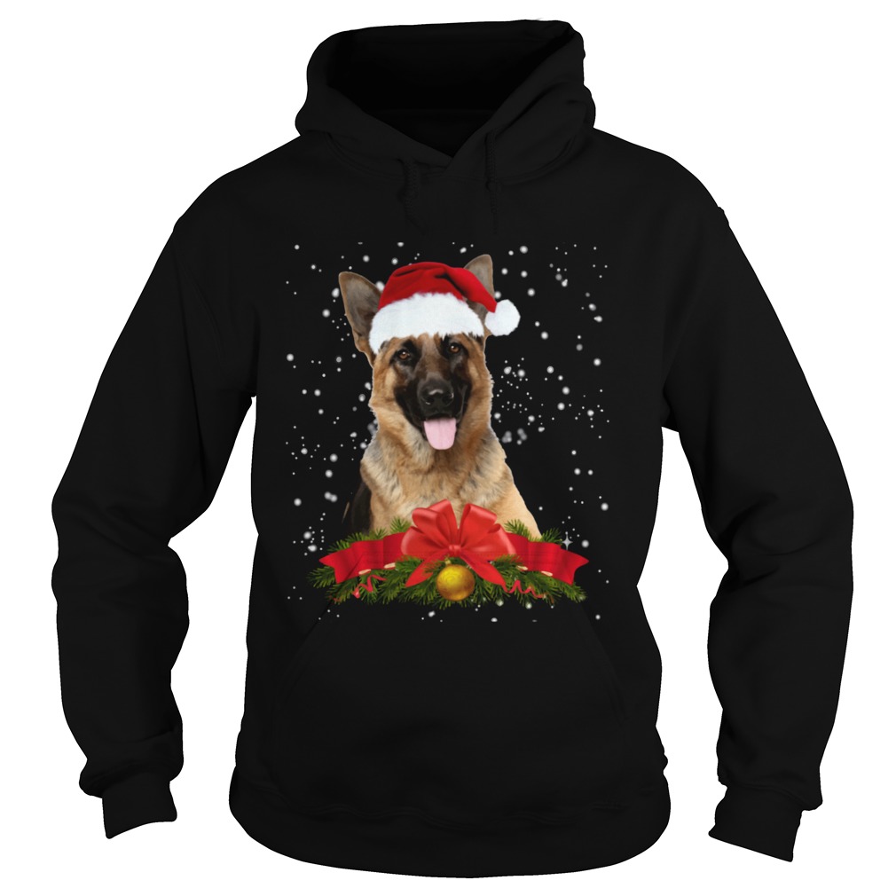 German Shepherd In Christmas Hat Funny Xmas Hoodie