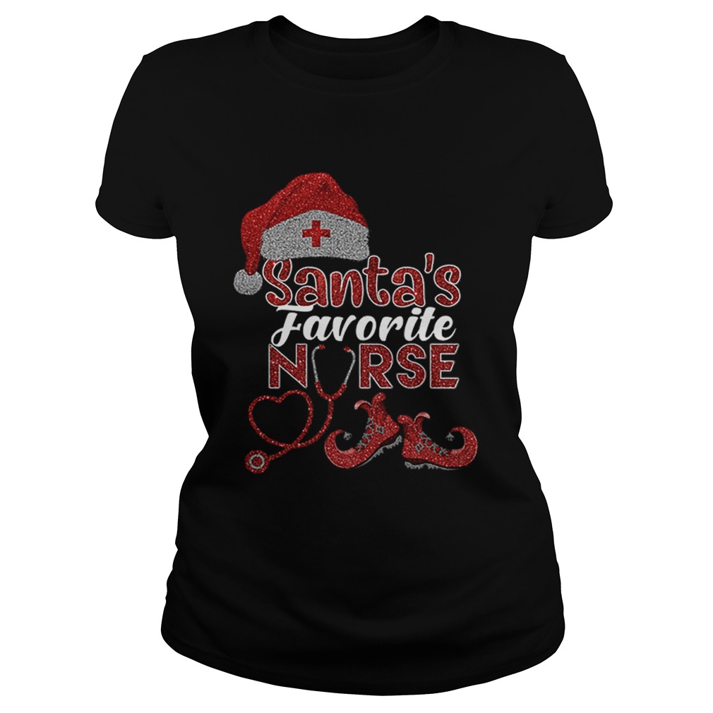 Glitter Santas favorite nurse Christmas Classic Ladies