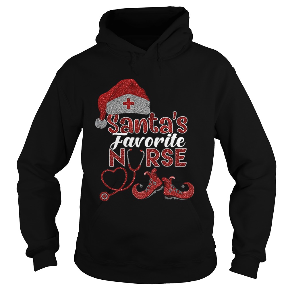 Glitter Santas favorite nurse Christmas Hoodie