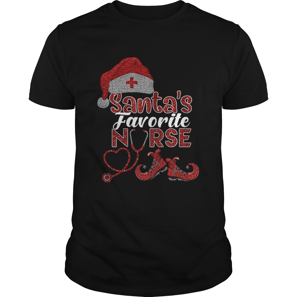 Glitter Santas favorite nurse Christmas shirt