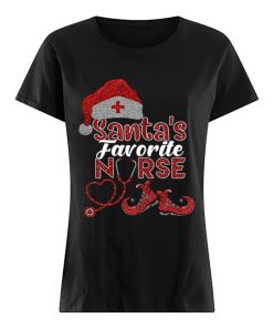 Glitter Santa's Favorite Nurse Christmas  Classic Women's T-shirt