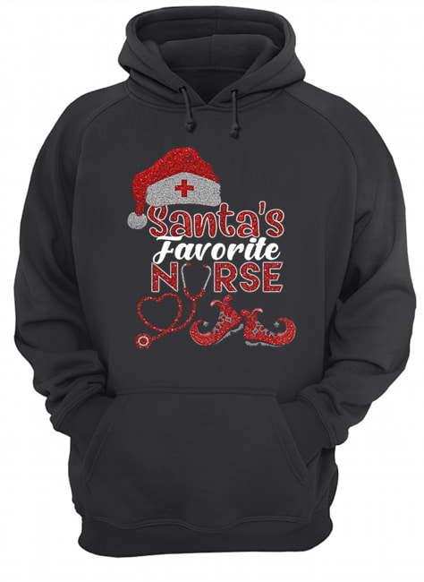 Glitter Santa's Favorite Nurse Christmas Unisex Hoodie