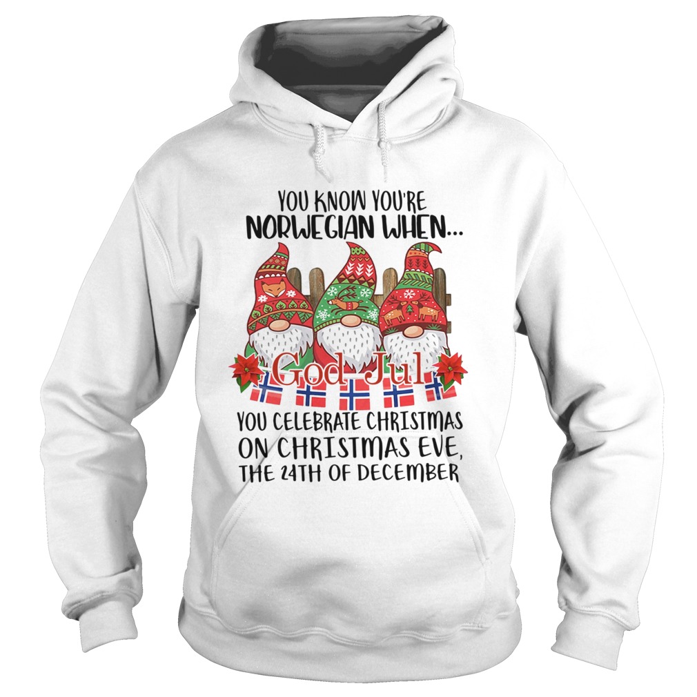 Gnomies You know Youre Norwegian when God jul You celebrate Christmas Hoodie