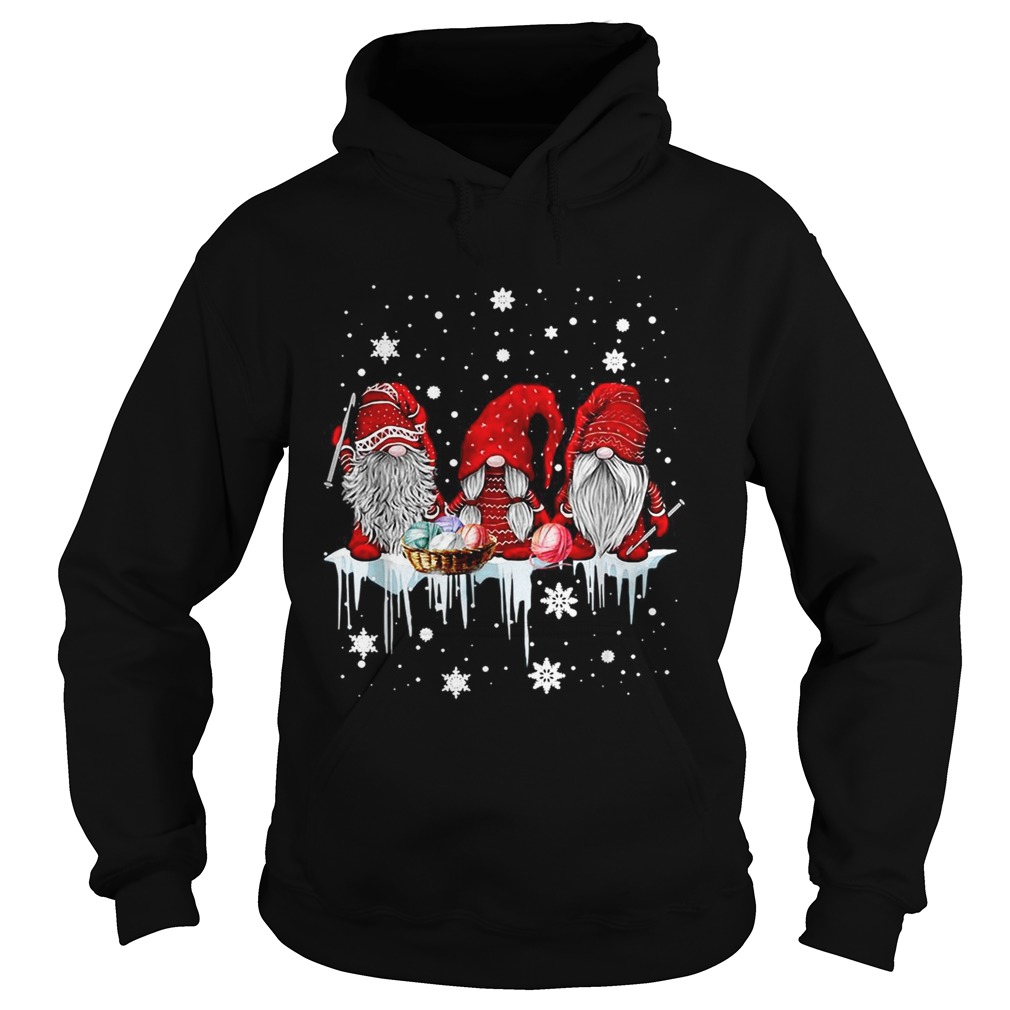 Gnomies sewing santa embroidery Christmas Hoodie