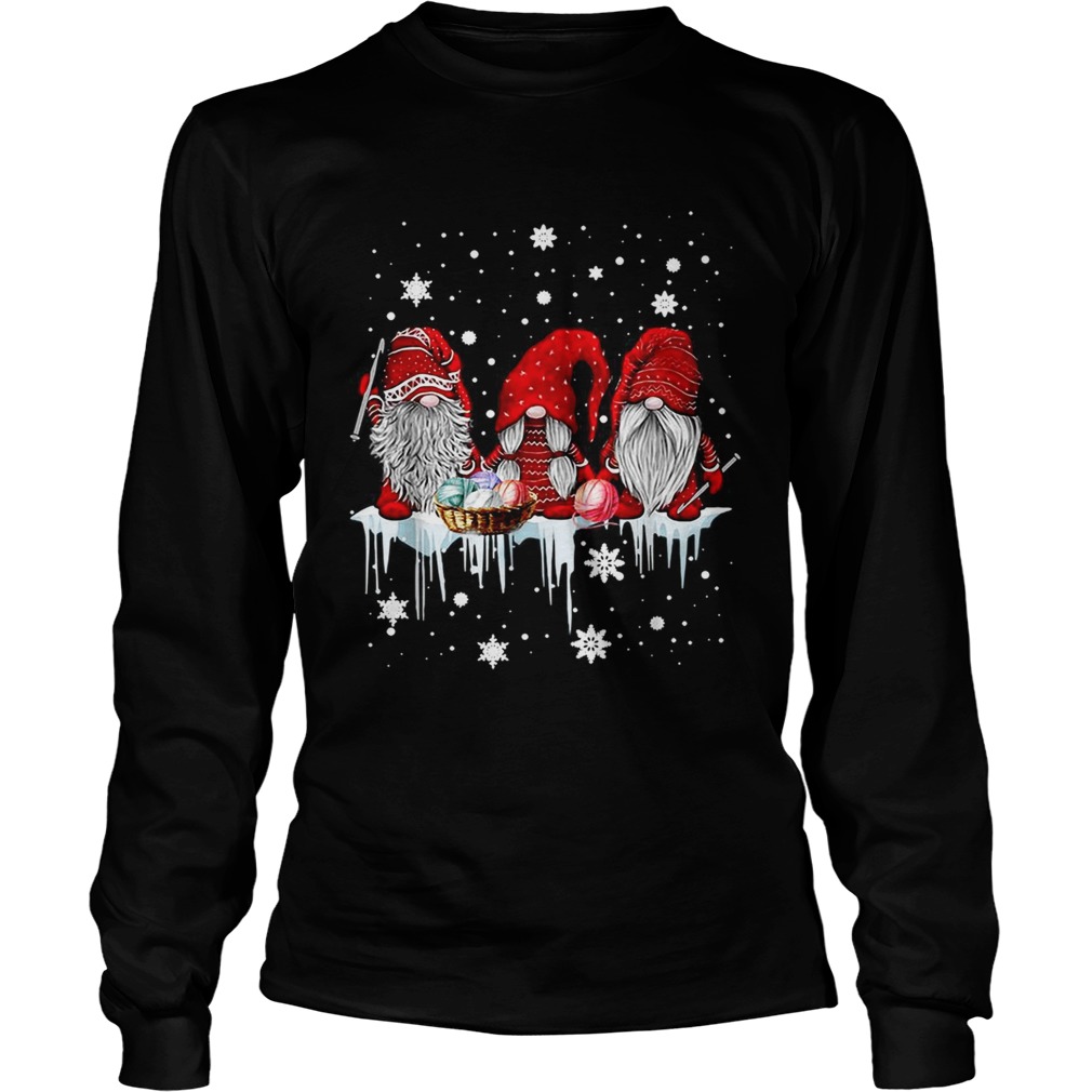 Gnomies sewing santa embroidery Christmas LongSleeve