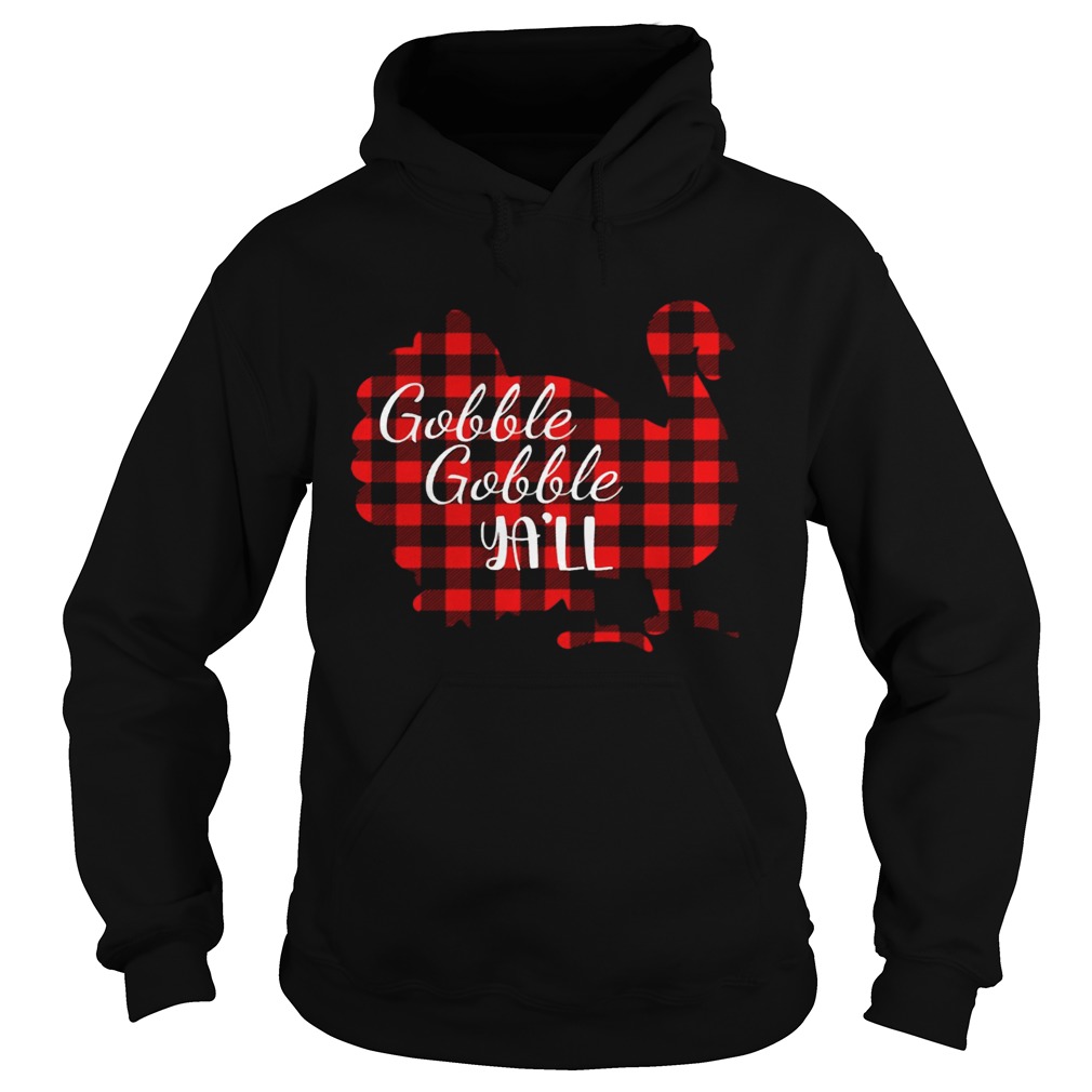 Gobble Gobble Yall Yall Red Plaid Thanksgiving Turkey Hoodie