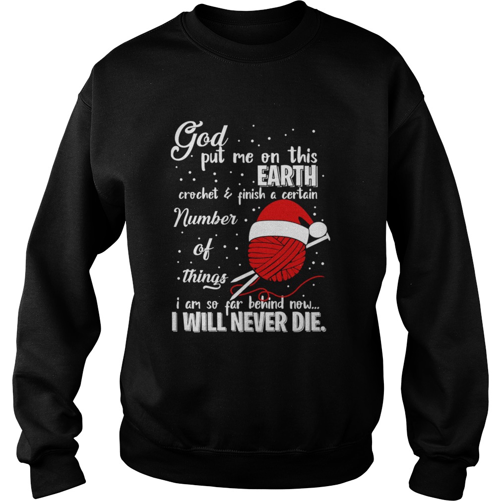 God Put Me On This Earth Crochet Yarn Christmas Sweatshirt