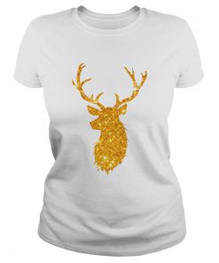 Gold Golden Reindeer Christmas Holiday  Classic Ladies