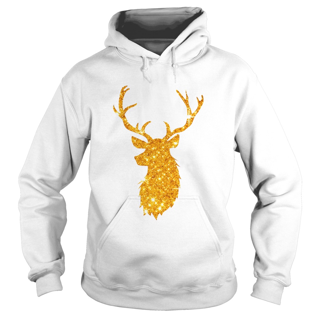 Gold Golden Reindeer Christmas Holiday Hoodie