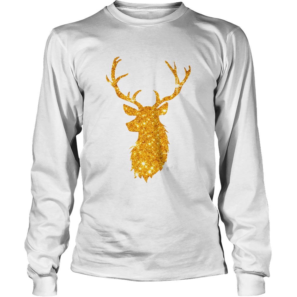 Gold Golden Reindeer Christmas Holiday LongSleeve