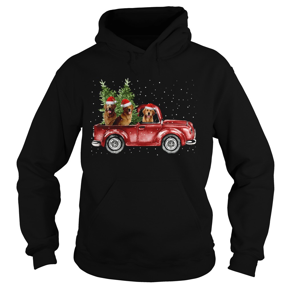 Golden Retriever Christmas Car Hoodie