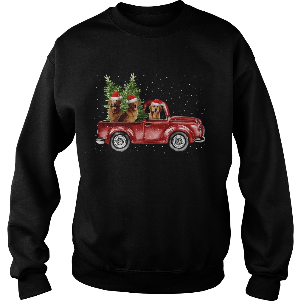 Golden Retriever Christmas Car Sweatshirt