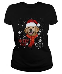 Golden Retriever Merry Xmas Yall  Classic Ladies