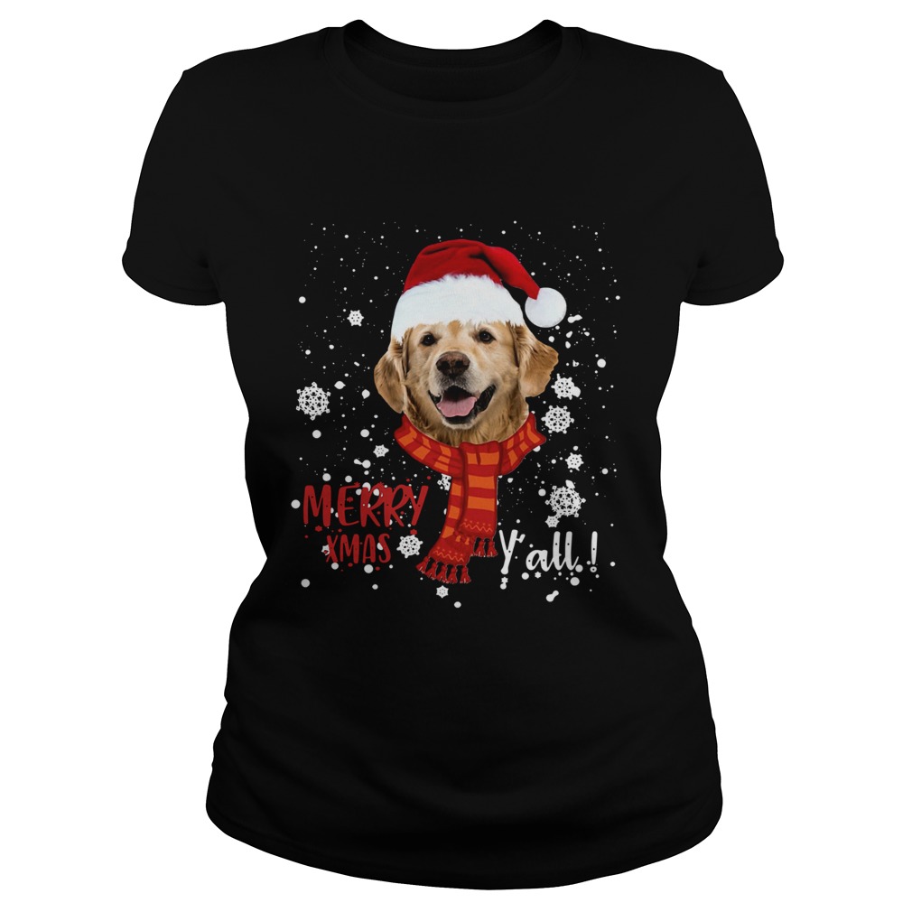 Golden Retriever Merry Xmas Yall Classic Ladies