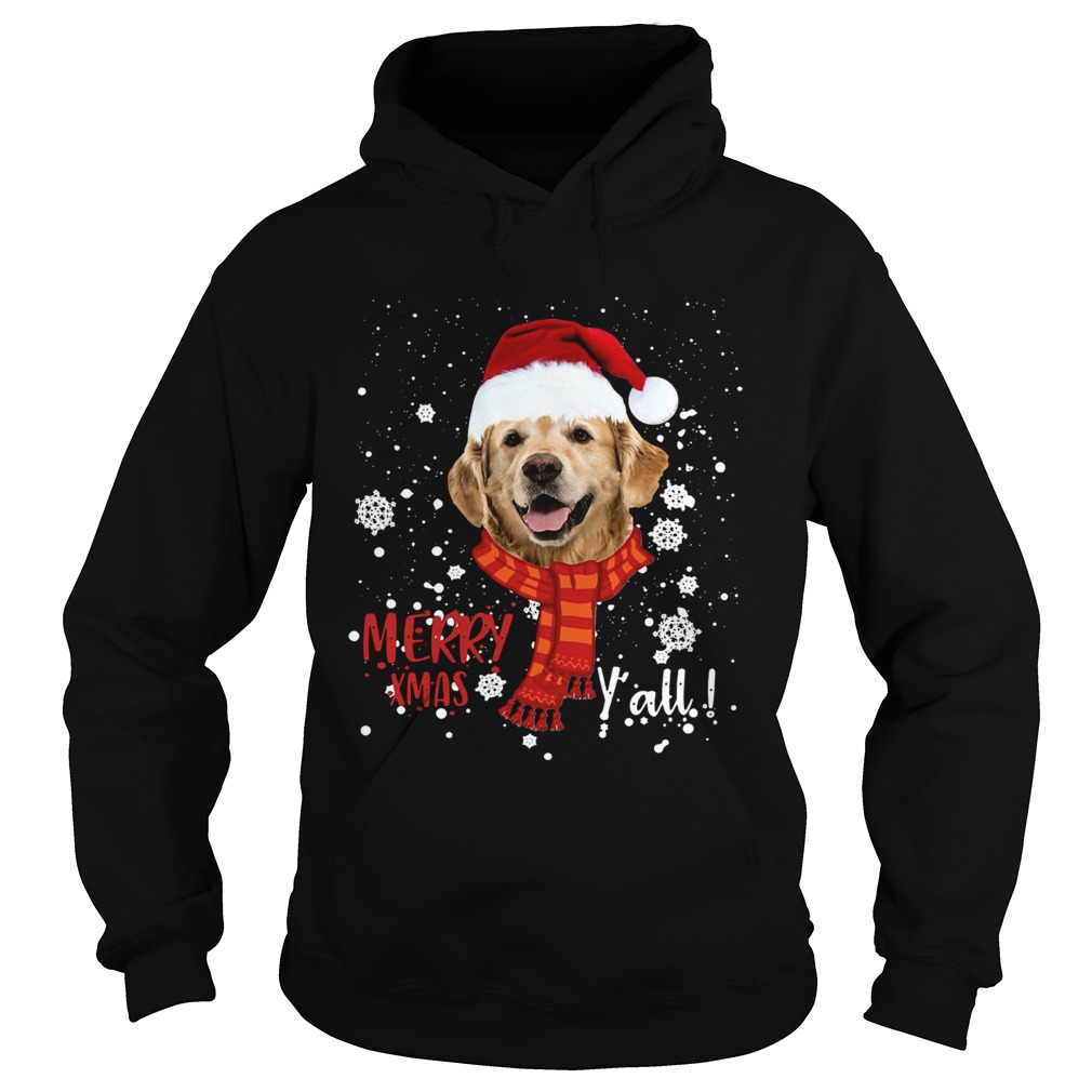 Golden Retriever Merry Xmas Yall Hoodie