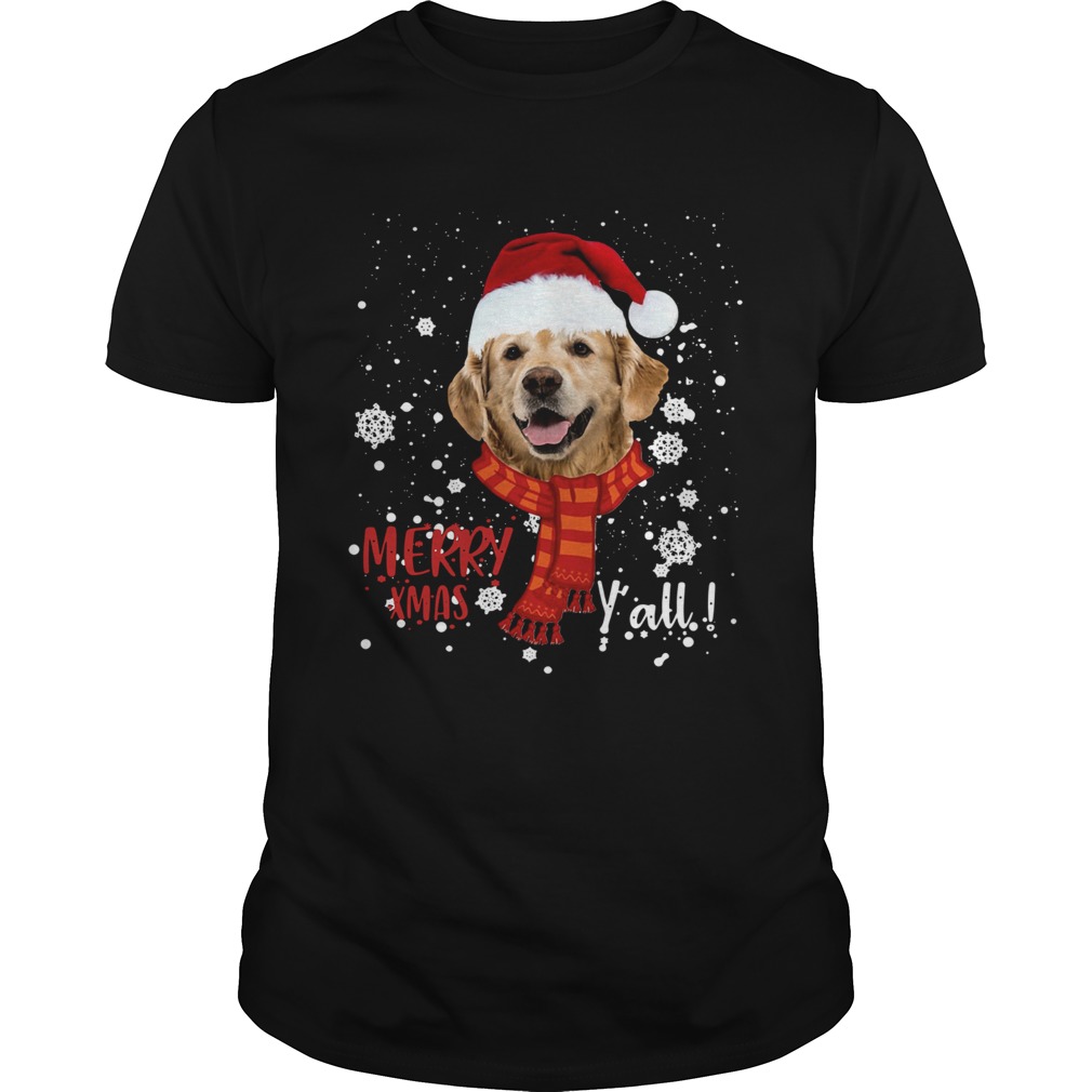 Golden Retriever Merry Xmas Yall shirt