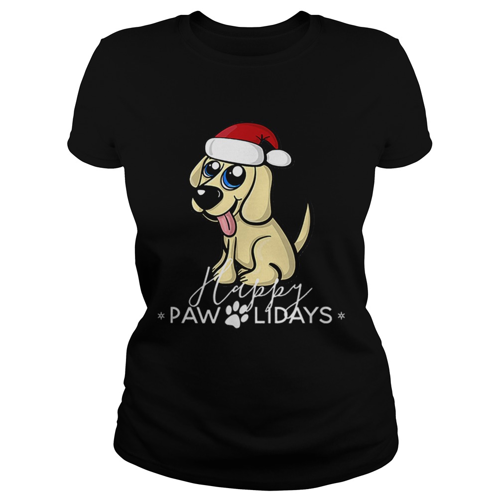 Golden Retriever Puppy Christmas Santa Hat Classic Ladies