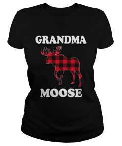 Grandma Moose Funny Christmas Plaid Buffalo  Classic Ladies