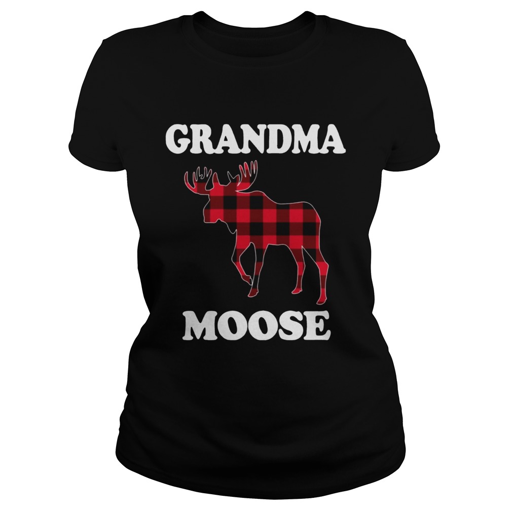 Grandma Moose Funny Christmas Plaid Buffalo Classic Ladies