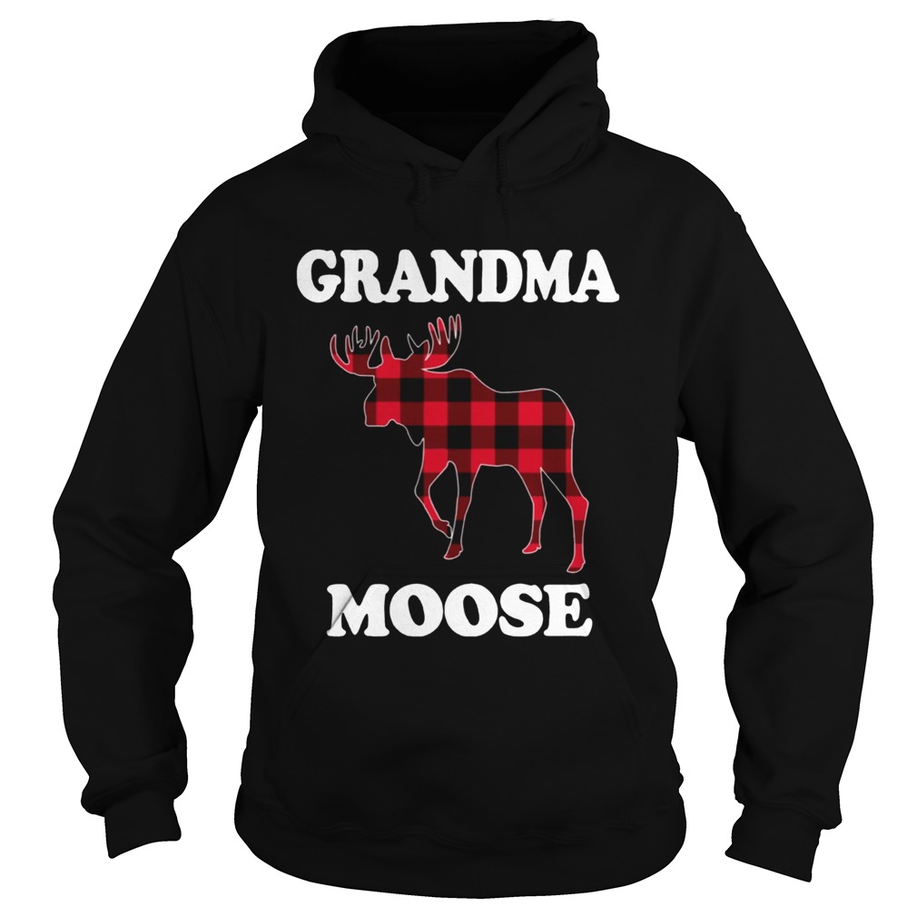 Grandma Moose Funny Christmas Plaid Buffalo Hoodie