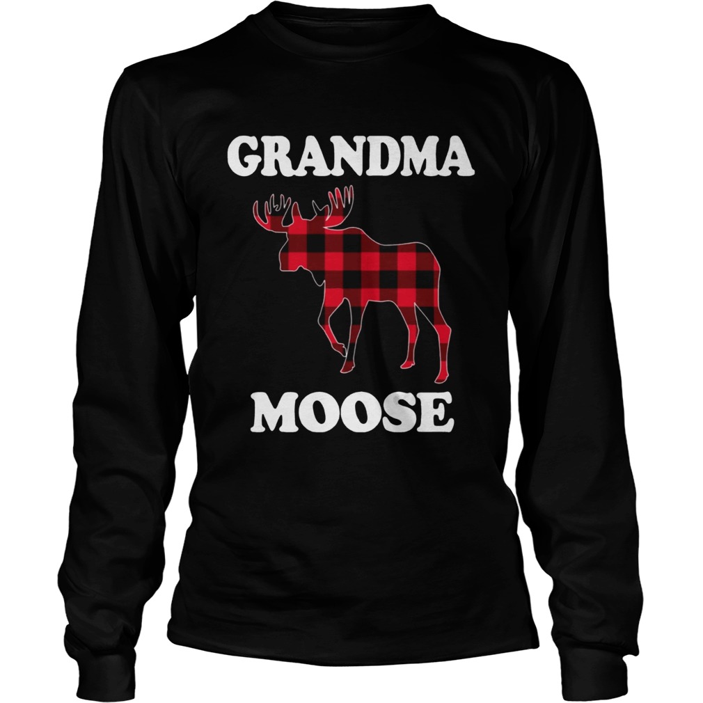 Grandma Moose Funny Christmas Plaid Buffalo LongSleeve