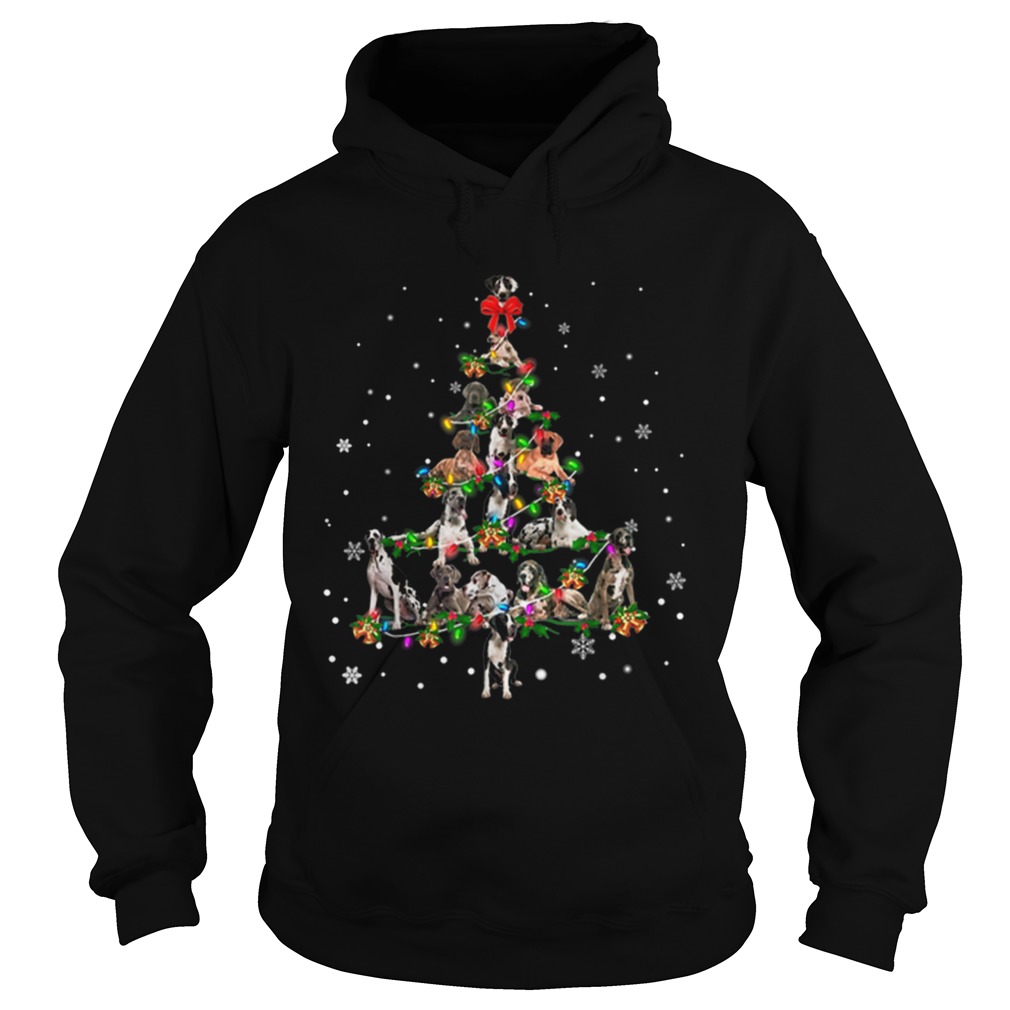 Great Dane dog Christmas Tree gift decor Xmas tree Hoodie