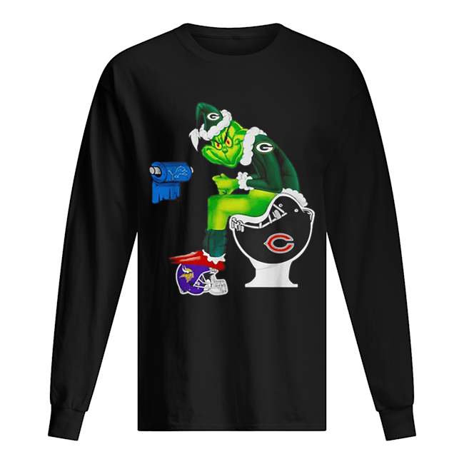 Green Bay Packers Grinch Toilet Minnesota Vikings Miami Dolphins Patroits Long Sleeved T-shirt 