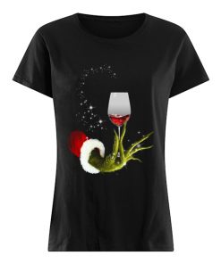 Grinch Hand Holding Glass of Wine  Classic Women's T-shirt