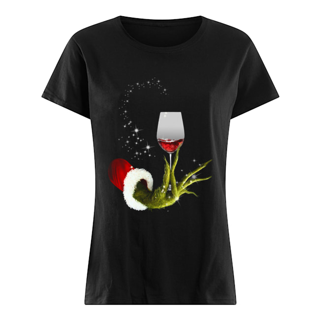 Grinch Hand Holding Glass of Wine Classic Women's T-shirt