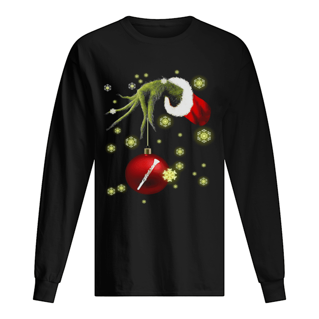 Grinch hand holding Makeup christmas Long Sleeved T-shirt 