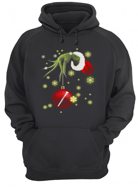 Grinch hand holding Makeup christmas Unisex Hoodie