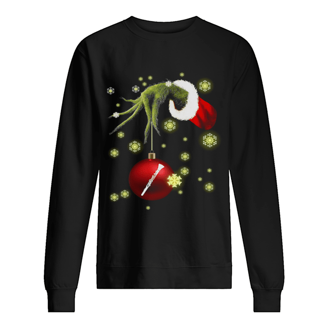 Grinch hand holding Makeup christmas Unisex Sweatshirt