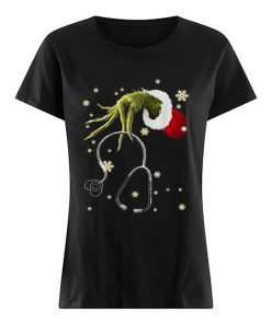 Grinch holding Headphone nurse  Classic Women's T-shirt