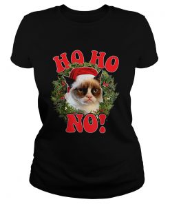 Grumpy Cat Ho Ho No Christmas Wreath Holiday Graphic  Classic Ladies