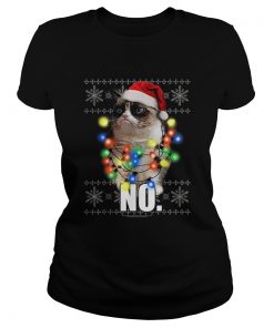 Grumpy Cat Ugly Sweater Christmas Lights No Graphic  Classic Ladies