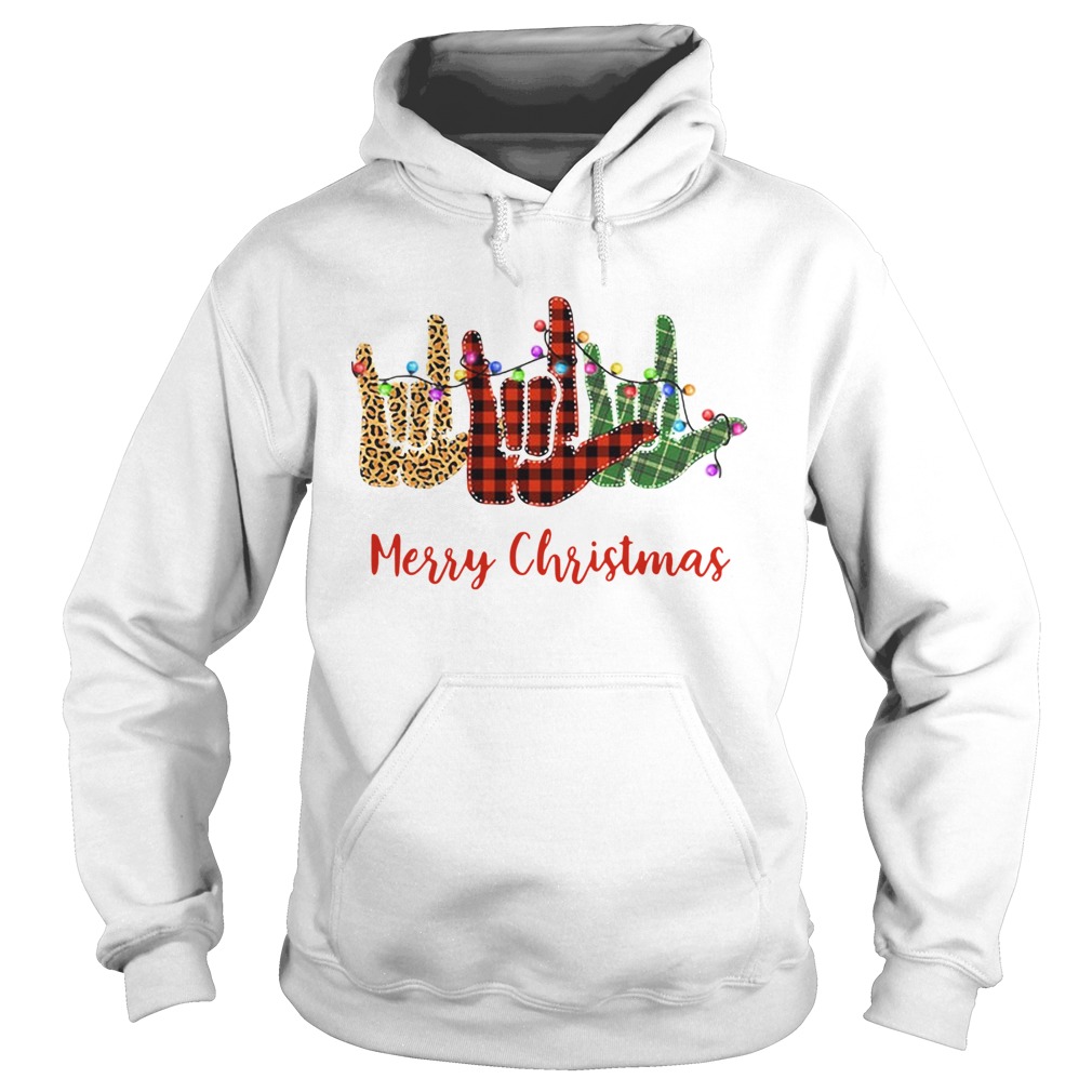 Hand I Love You Merry Christmas Hoodie