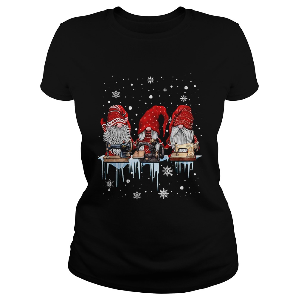 Hanging With Red Gnomies Sewing Machine Christmas Classic Ladies