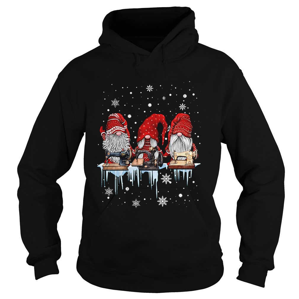 Hanging With Red Gnomies Sewing Machine Christmas Hoodie